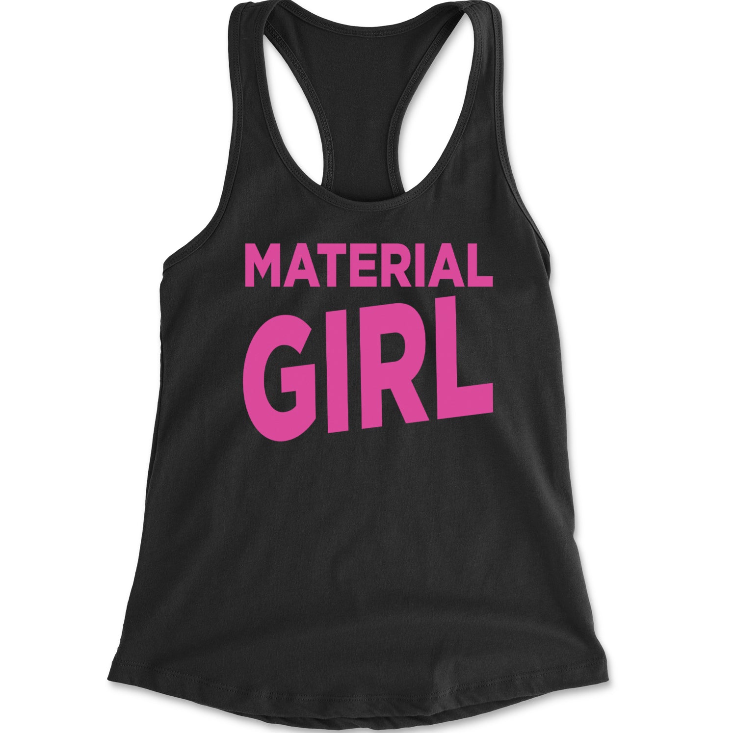 Material Girl 80's Retro Celebration Racerback Tank Top for Women Black