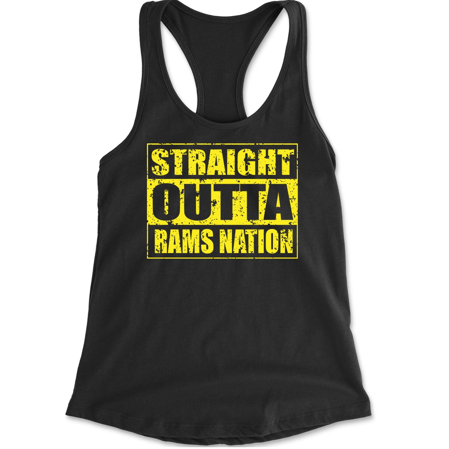 Straight Outta Rams Nation   Racerback Tank Top for Women Black