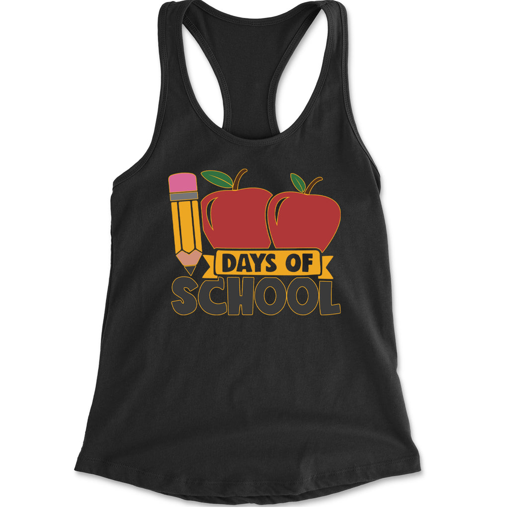   100 Days Of School Apple Pencil Racerback Tank Top for Women  