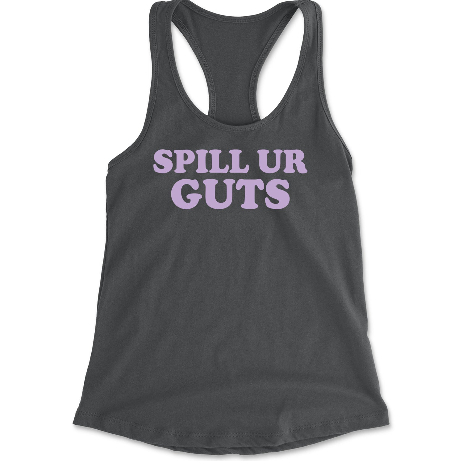 Spill Ur Guts Music Racerback Tank Top for Women Charcoal Grey