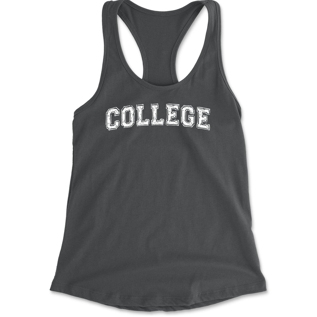 College Belushi Frat House Party Bluto Tribute Animal Racerback Tank Top for Women Charcoal Grey