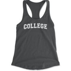 College Belushi Frat House Party Bluto Tribute Animal Racerback Tank Top for Women Charcoal Grey