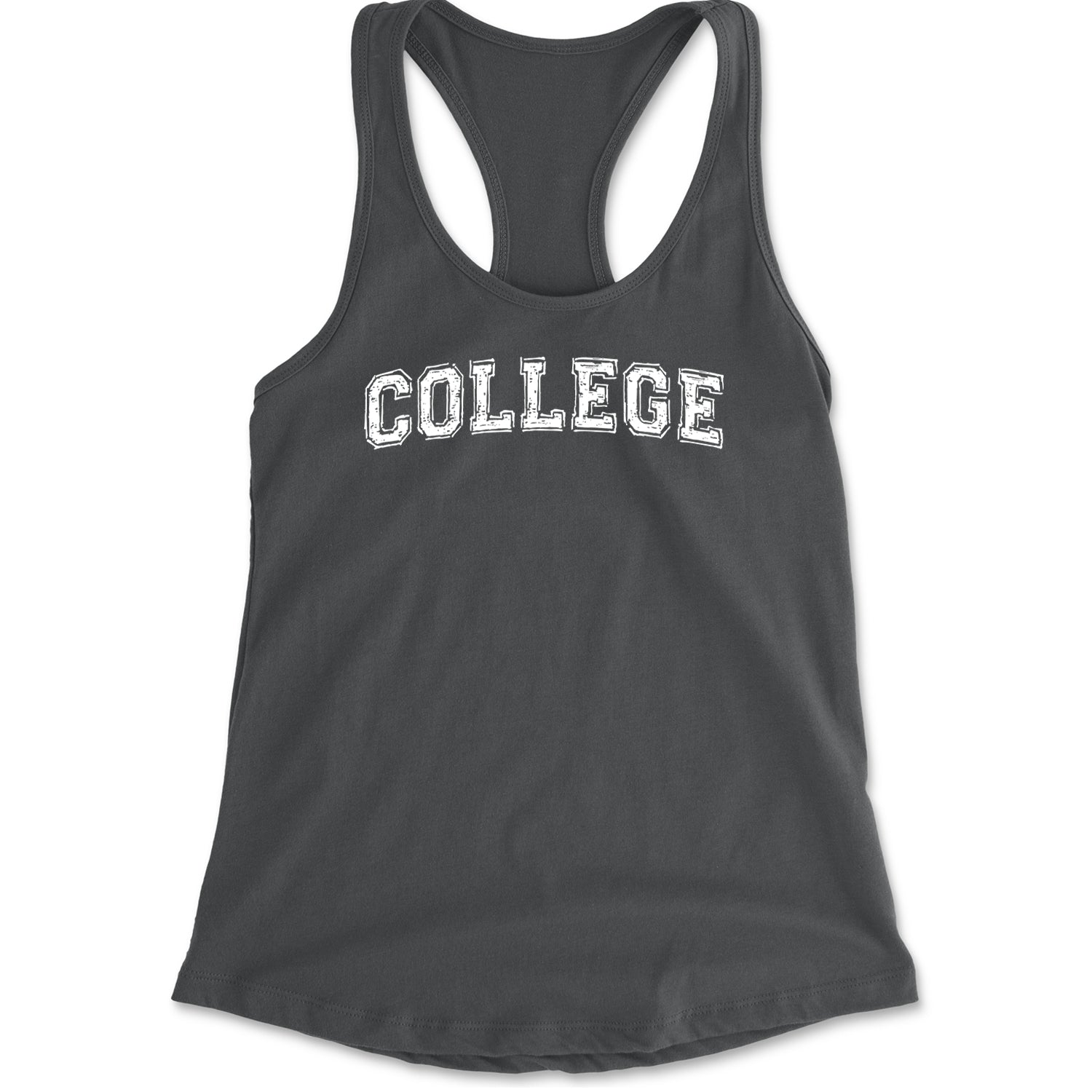 College Belushi Frat House Party Bluto Tribute Animal Racerback Tank Top for Women Charcoal Grey