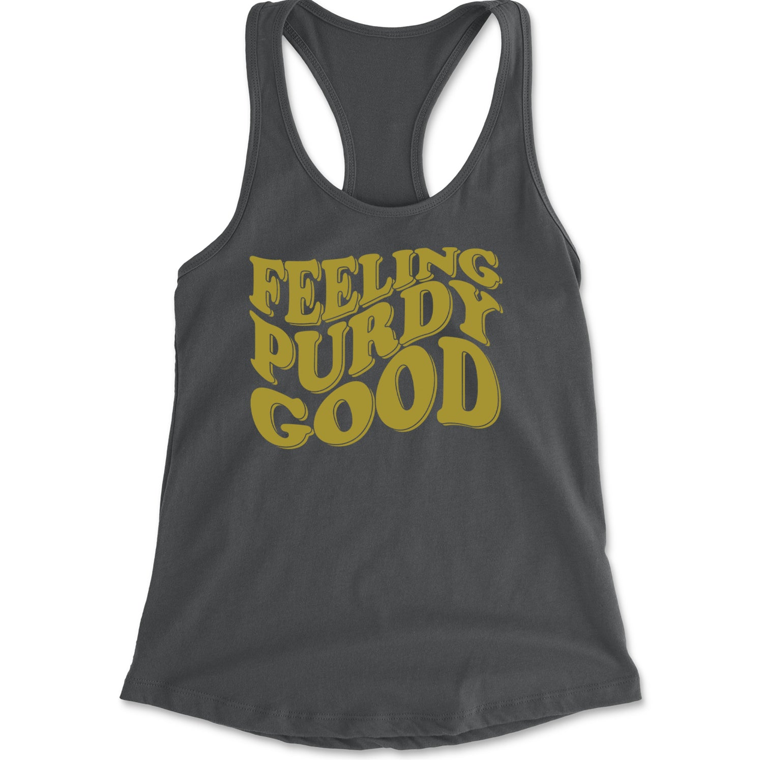 Feeling Purdy Good San Francisco Racerback Tank Top for Women Charcoal Grey