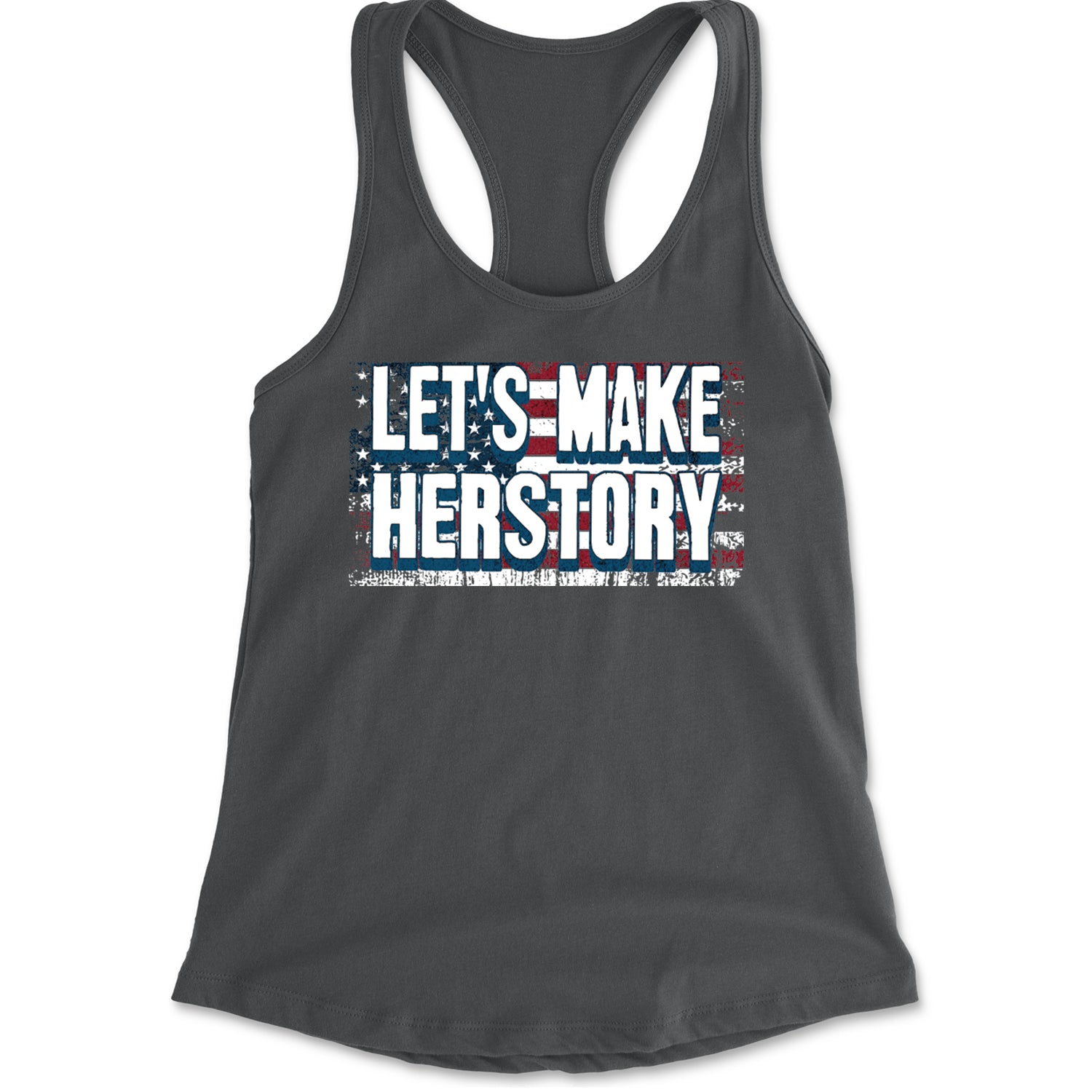 Lets Make Herstory - Support Kamala Harris For President 2024 Racerback Tank Top for Women Charcoal Grey