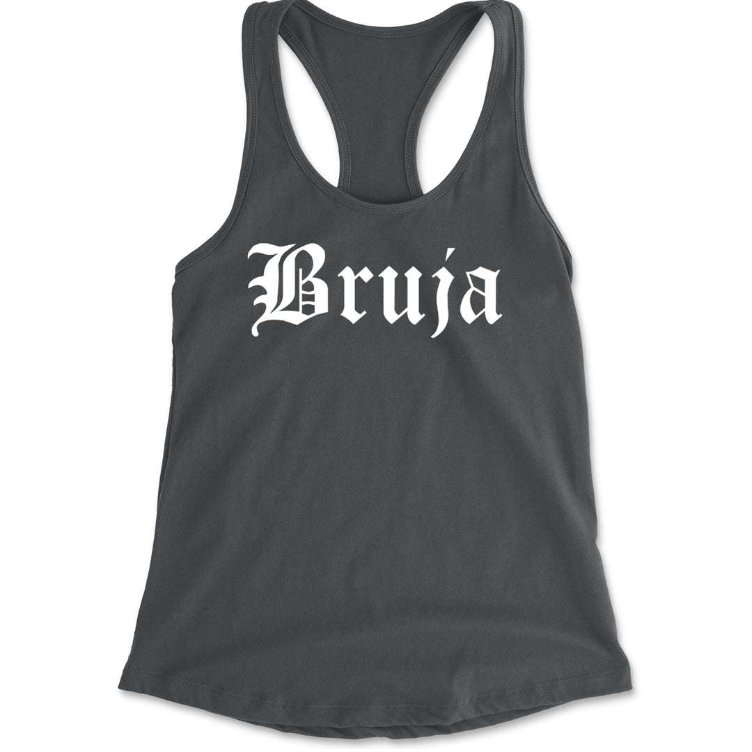 Bruja Gothic Spanish Witch Racerback Tank Top for Women Charcoal Grey
