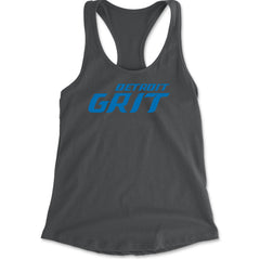 Women's Lightweight Racerback Tank with bold "Detroit Grit" text for Detroit football fans