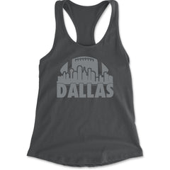 Dallas Texas Skyline Racerback Tank Top for Women Charcoal Grey