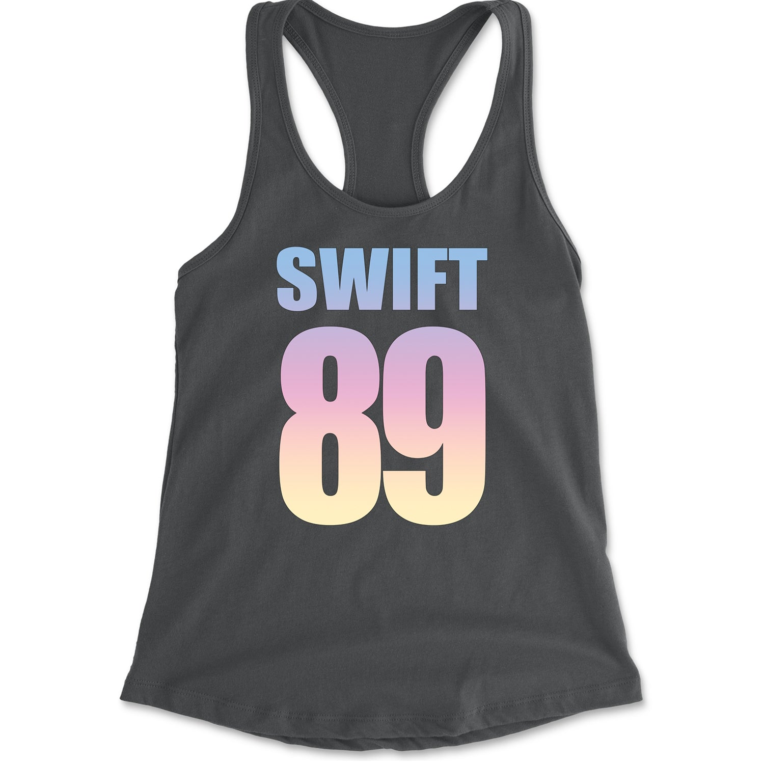 Lover Era Swift 89 Birth Year Music Fan TTPD Racerback Tank Top for Women Charcoal Grey