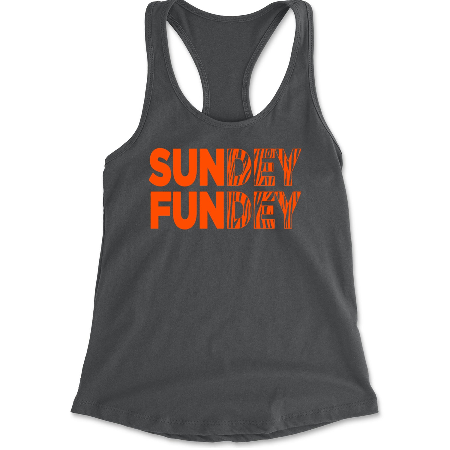 SunDEY FunDEY Sunday FundayRacerback Tank Top for Women Charcoal Grey