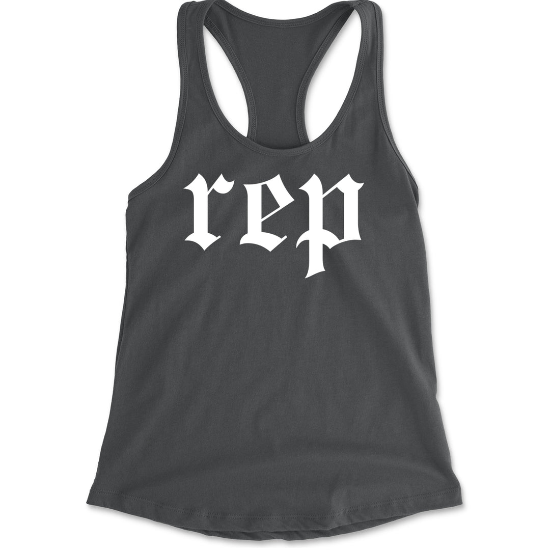 REP Reputation Eras Music Lover Gift Fan Favorite Racerback Tank Top for Women Charcoal Grey