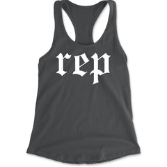 REP Reputation Eras Music Lover Gift Fan Favorite Racerback Tank Top for Women Charcoal Grey