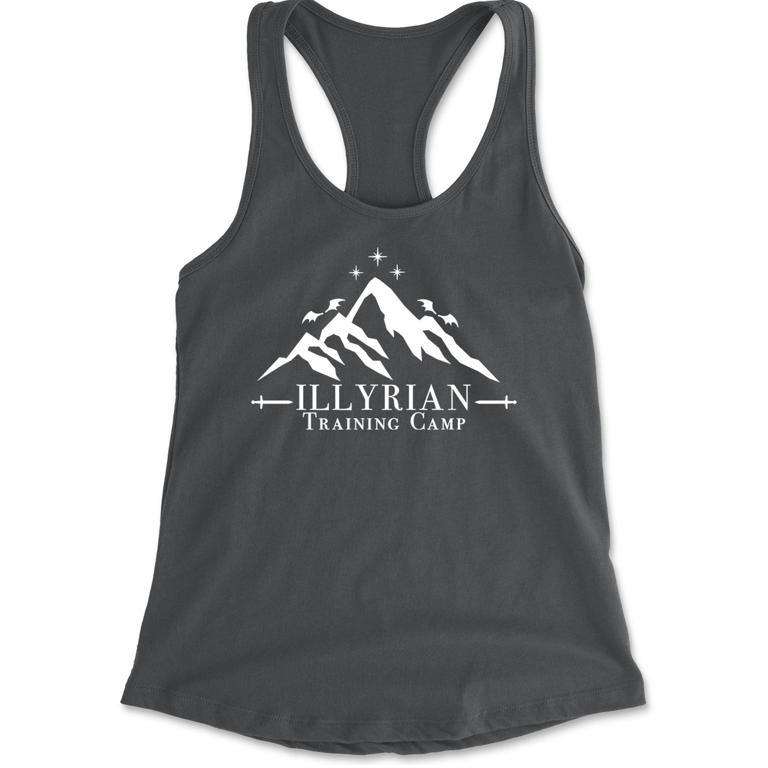 Illyrian Training Camp Night Court Racerback Tank Top for Women Charcoal Grey