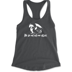 We Do Not Eat Our Allies Fourth Wing Basgiath Racerback Tank Top for Women Charcoal Grey