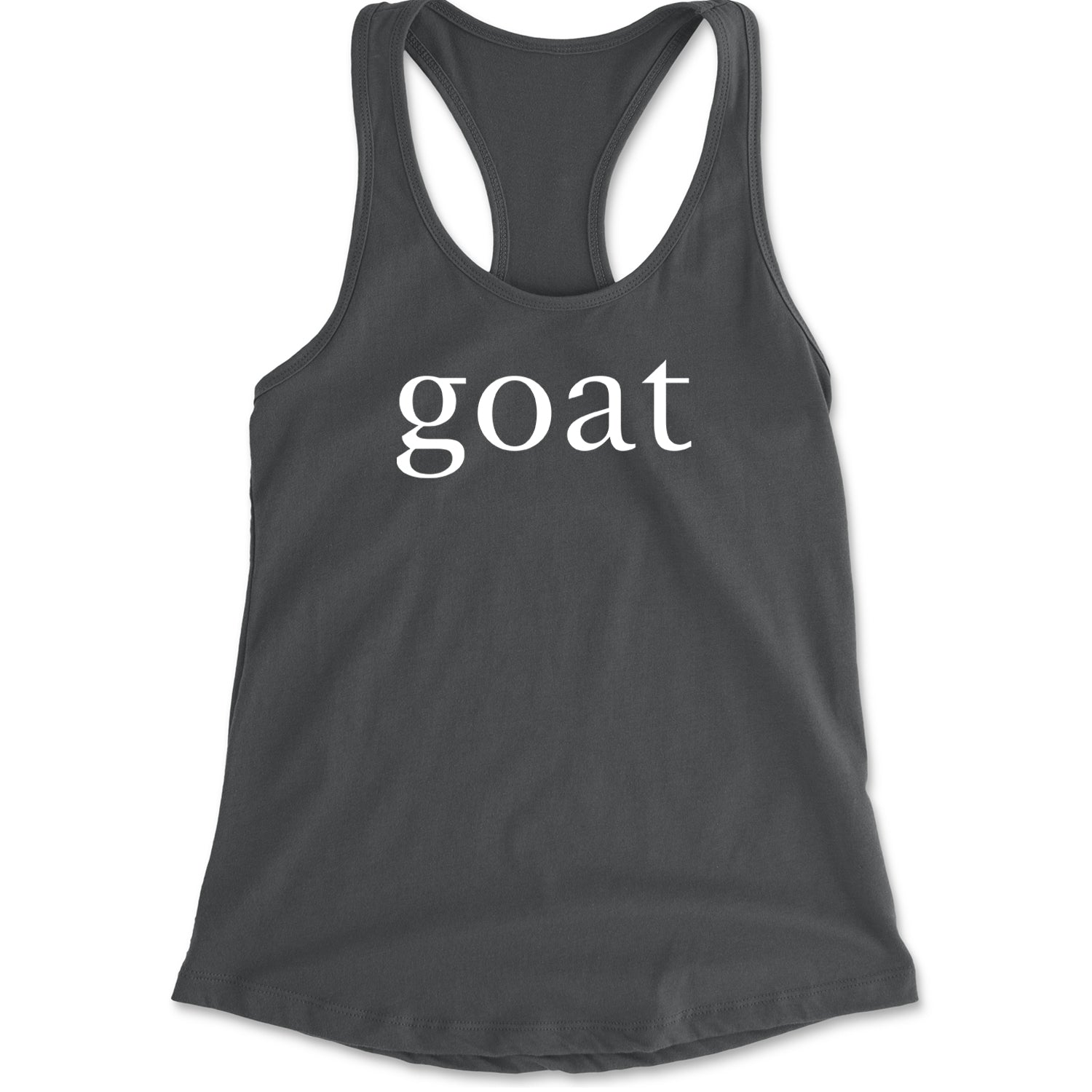 GOAT - Greatest Of All Time  Racerback Tank Top for Women Charcoal Grey