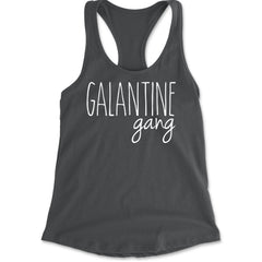 Galentine Gang Valentine's Shirt Racerback Tank Top for Women Charcoal Grey