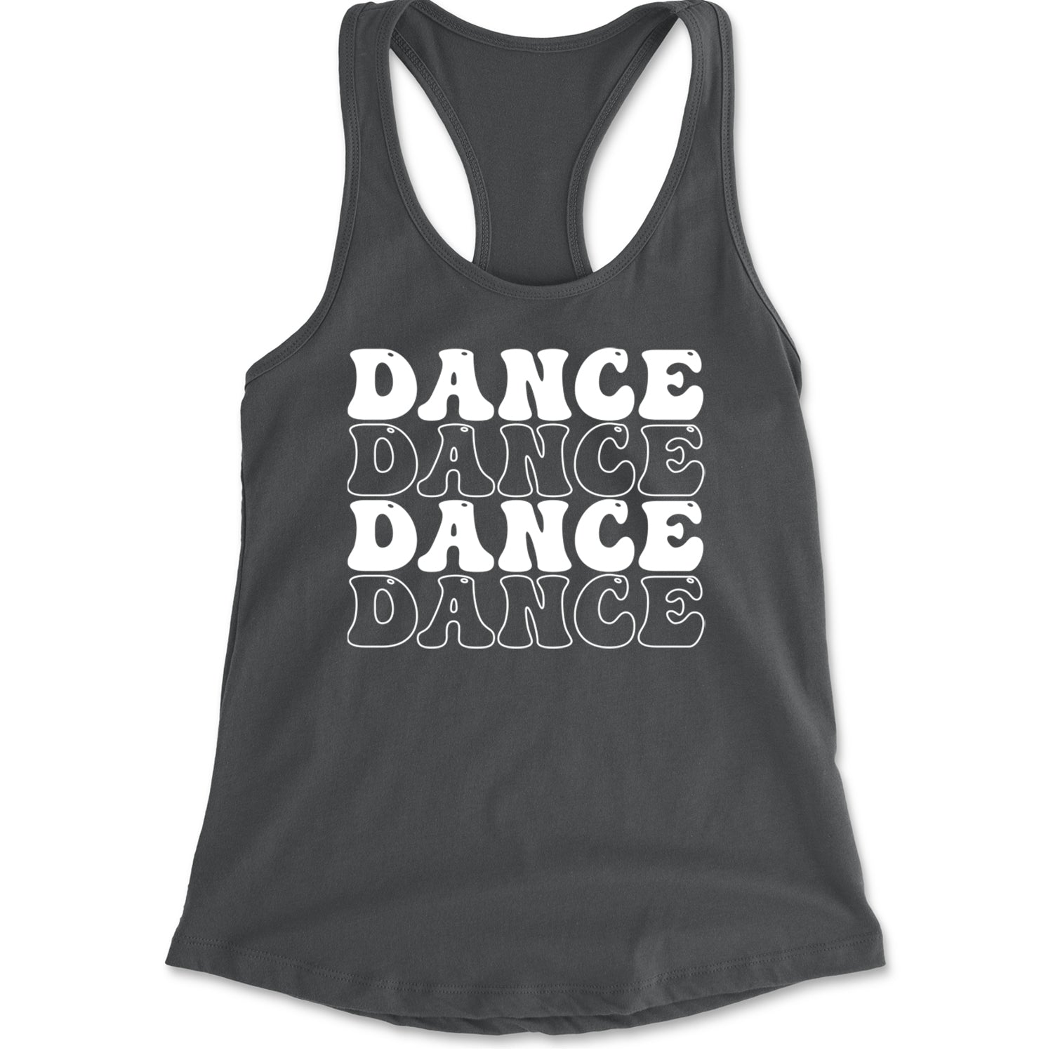 Dance Dance Dance Dance Racerback Tank Top for Women Charcoal Grey