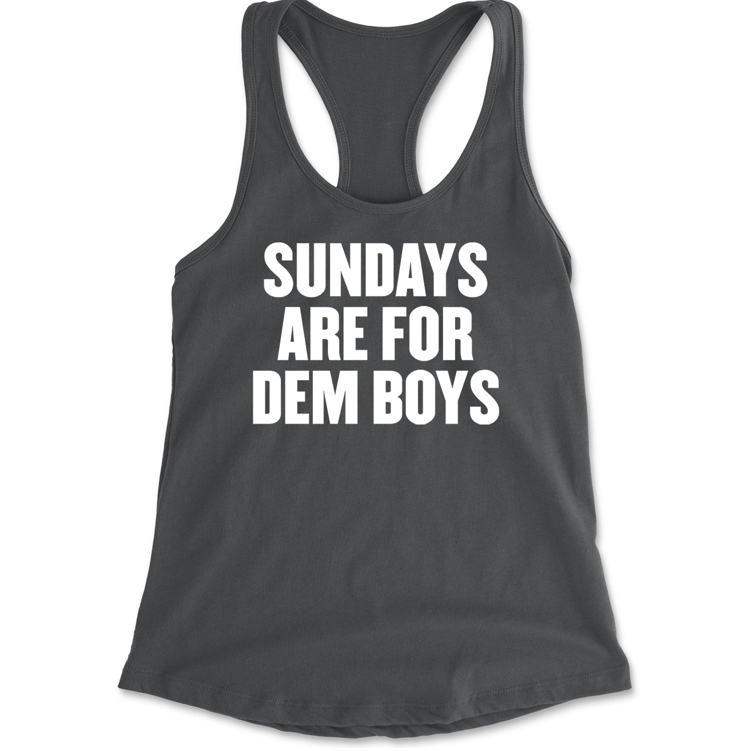 Sundays Are For Dem Boys Racerback Tank Top for Women Charcoal Grey