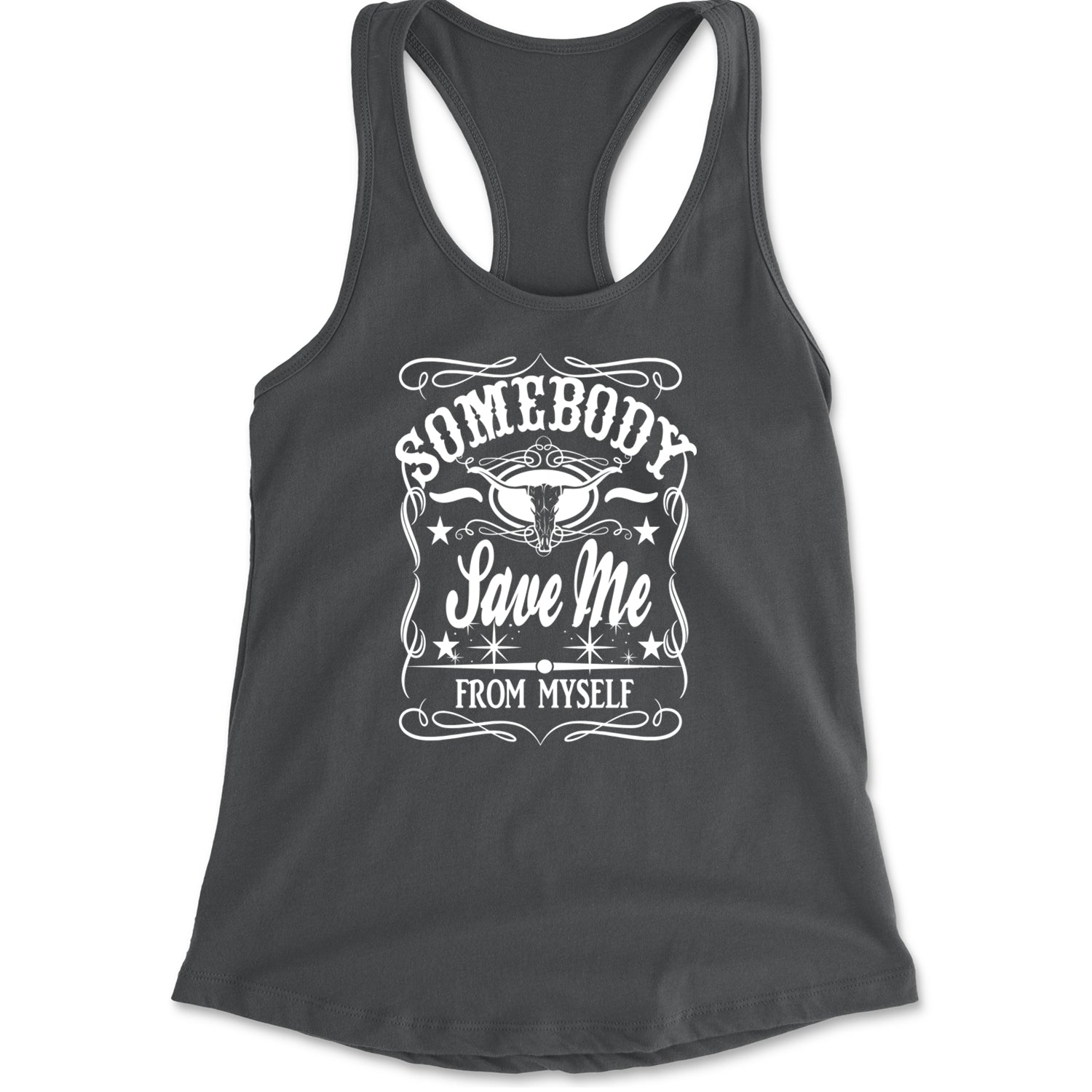 Somebody Save Me From Myself Son Of A Sinner Racerback Tank Top for Women Charcoal Grey