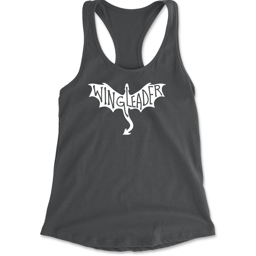Wingleader Basgiath War College Racerback Tank Top for Women Charcoal Grey
