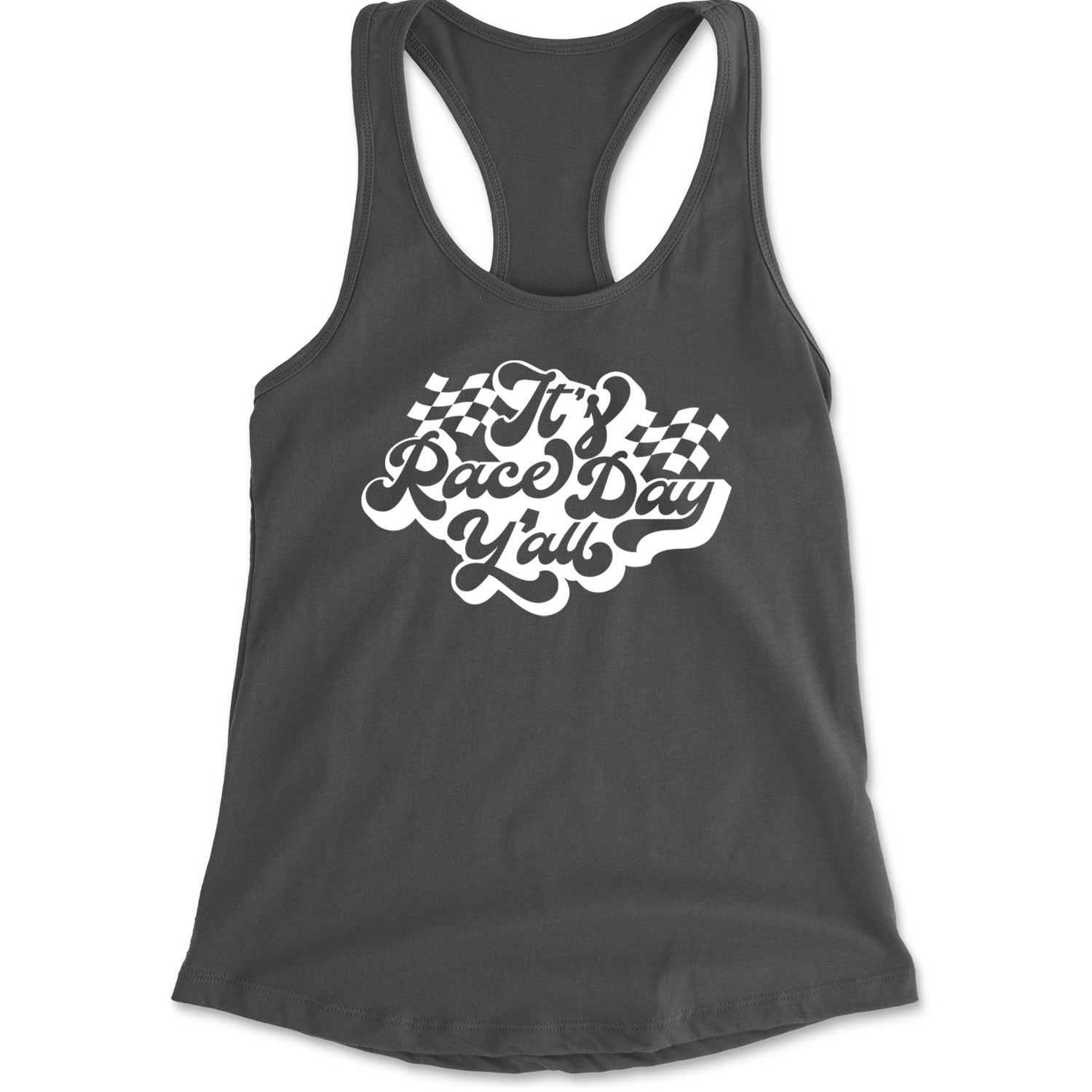 It's Race Day, Y'all Racerback Tank Top for Women Charcoal Grey