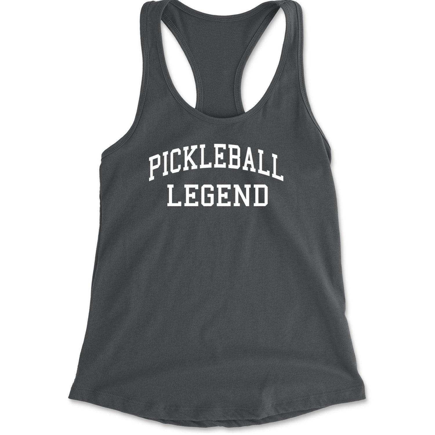 Pickleball Legend Dink Champion Racerback Tank Top for Women Charcoal Grey