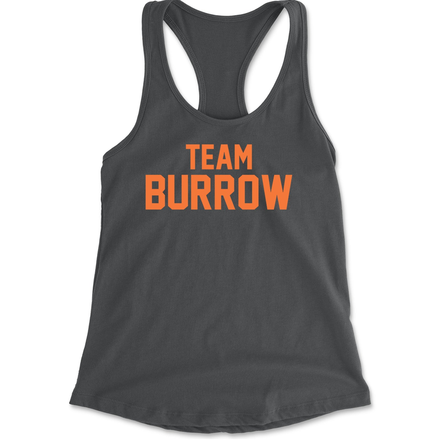 Team Burrow Cincinnati Racerback Tank Top for Women Charcoal Grey