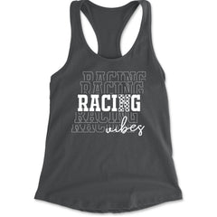 Racing Vibes Racerback Tank Top for Women Charcoal Grey