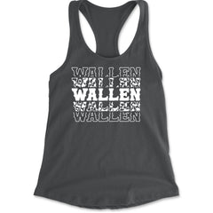 Wallen Country Music Western Racerback Tank Top for Women Charcoal Grey