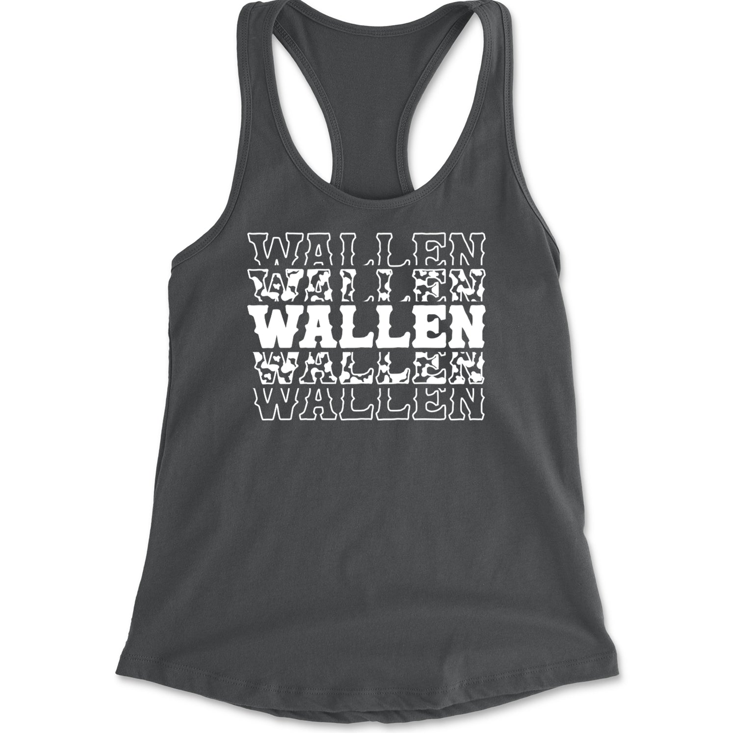 Wallen Country Music Western Racerback Tank Top for Women Charcoal Grey