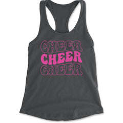 Cheer Cheer Cheer Racerback Tank Top for Women Charcoal Grey