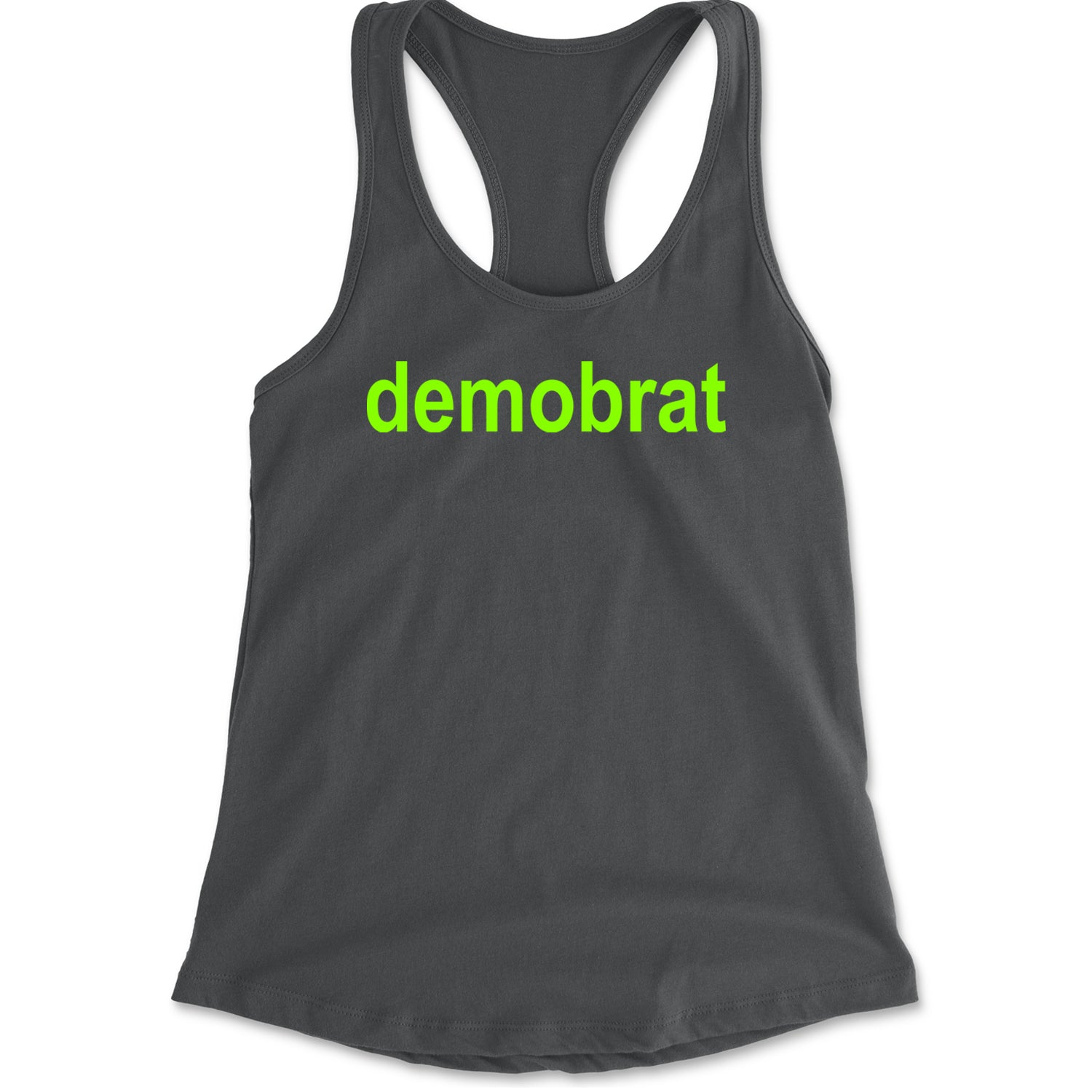 Demobrat Kamala Is Brat Vote Democrat Racerback Tank Top for Women Charcoal Grey