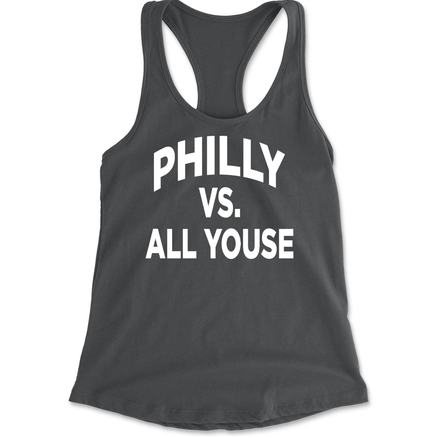 Philly Vs. All Youse Philly Thing Racerback Tank Top for Women Charcoal Grey