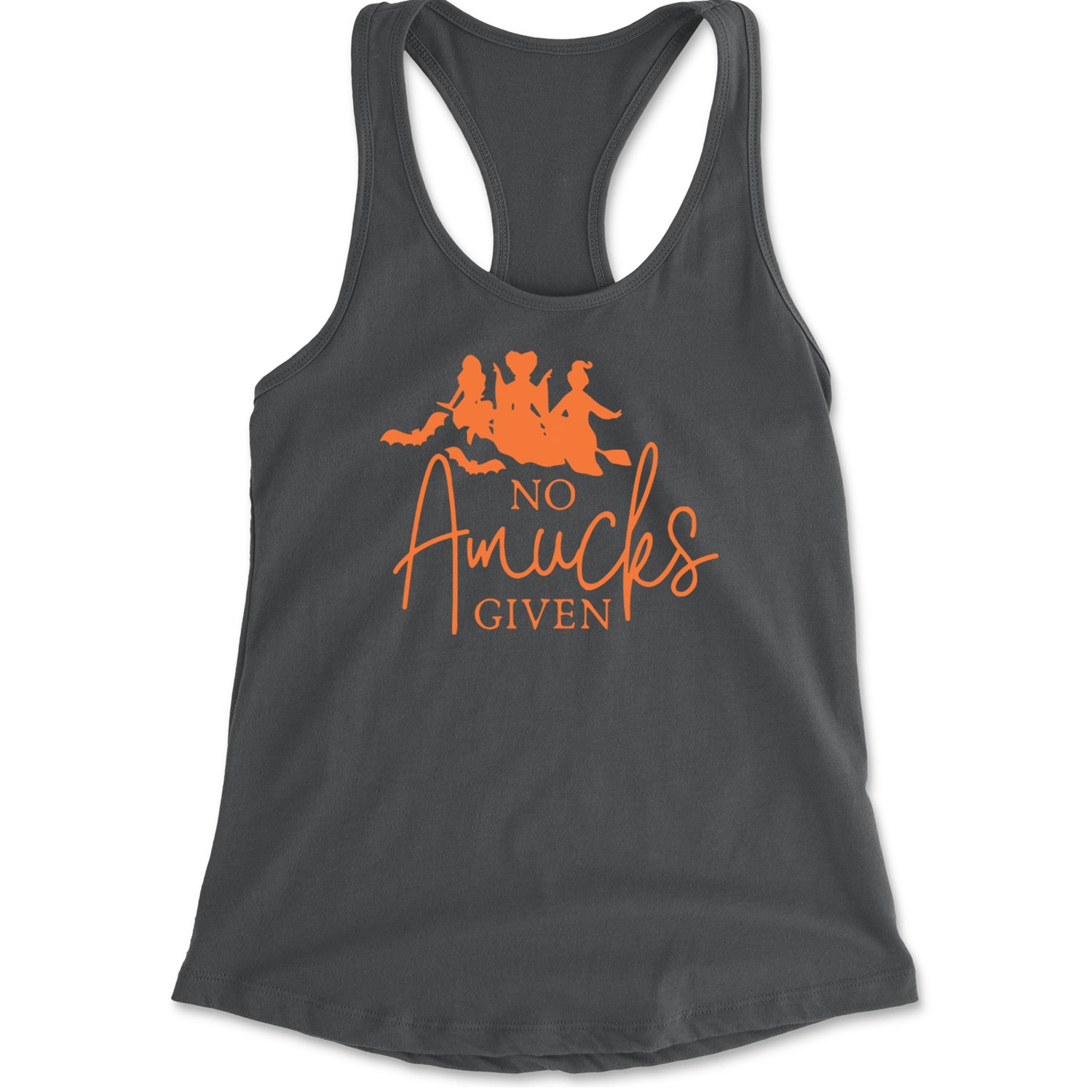 No Amucks Given Hocus Pocus Racerback Tank Top for Women Charcoal Grey