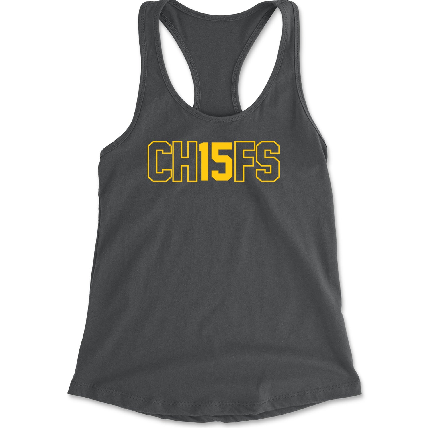 Ch15fs Chief 15 Shirt Racerback Tank Top for Women Charcoal Grey