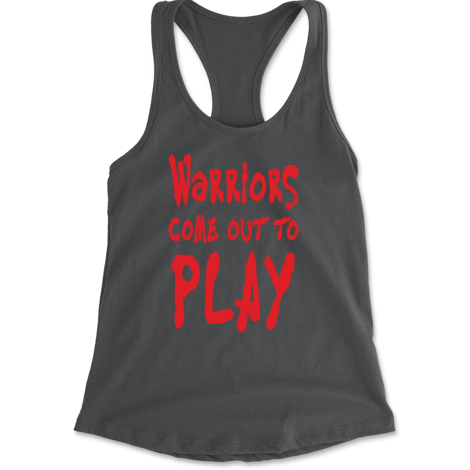 Warriors Come Out To Play  Racerback Tank Top for Women Charcoal Grey