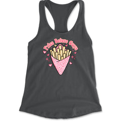 Fries Before Guys Racerback Tank Top for Women Charcoal Grey