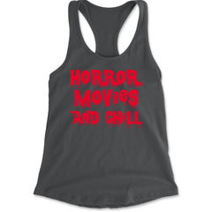 Horror Movies and Chill Racerback Tank Top for Women Charcoal Grey