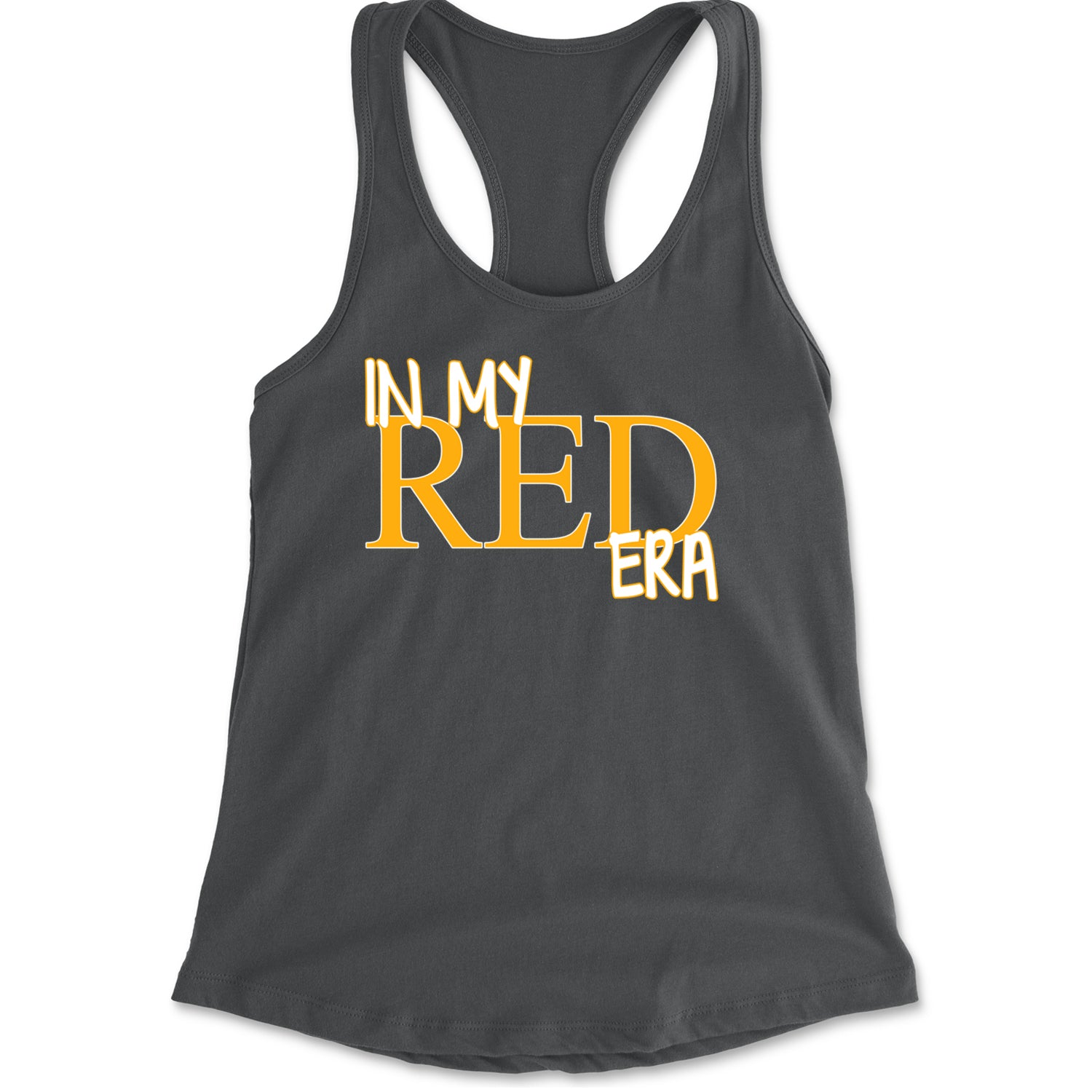 In My Red Era Kansas City Racerback Tank Top for Women Charcoal Grey