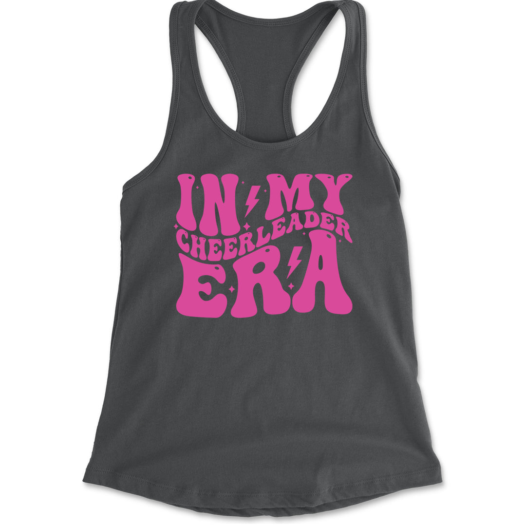 In My Cheerleader Era Racerback Tank Top for Women Charcoal Grey