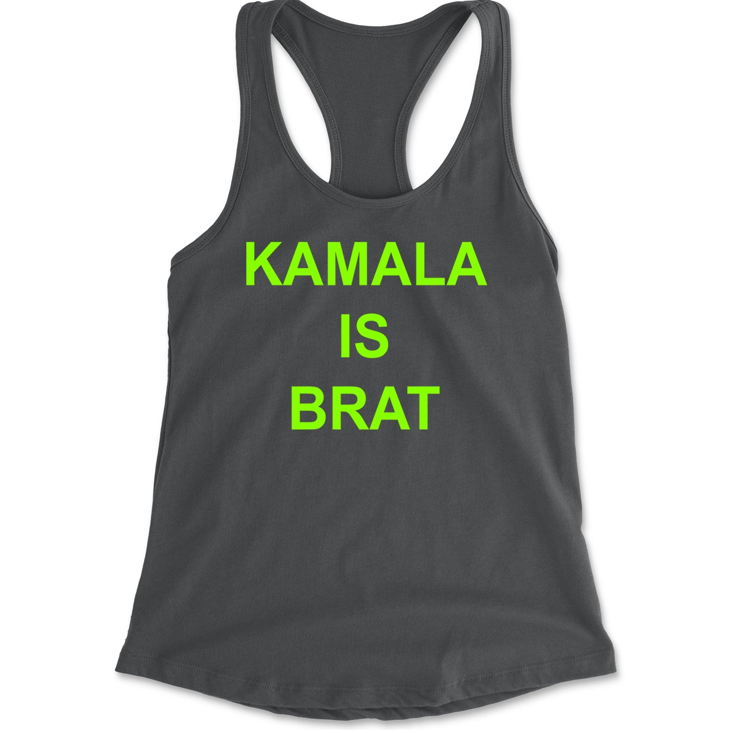 Kamala Is Brat - President Harris 2024 Racerback Tank Top for Women Charcoal Grey