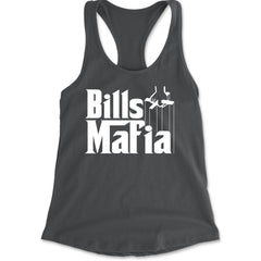 Mafia Bills Mafia Godfather Racerback Tank Top for Women Charcoal Grey