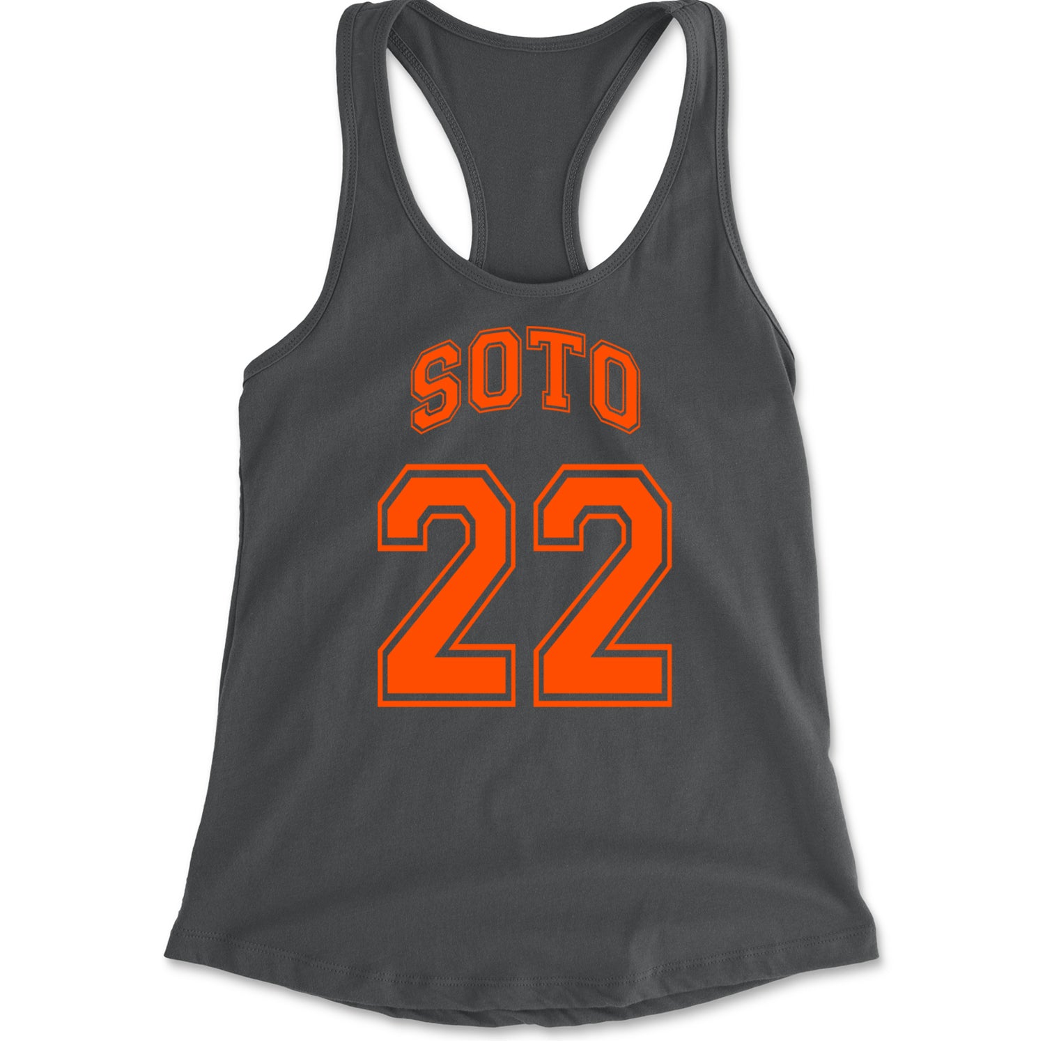 Soto Number 22 Racerback Tank Top for Women Charcoal Grey