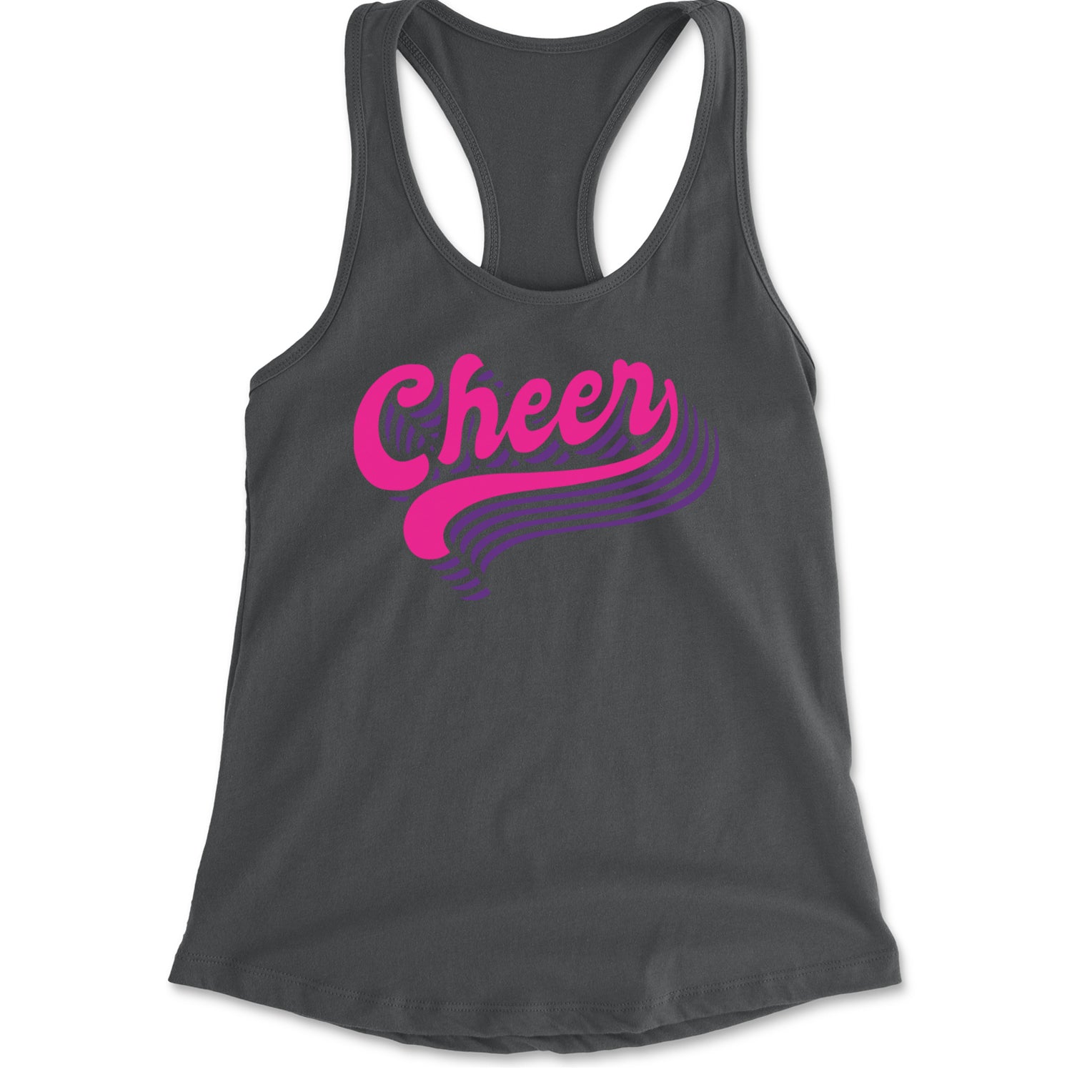 Cheer Pride Racerback Tank Top for Women Charcoal Grey