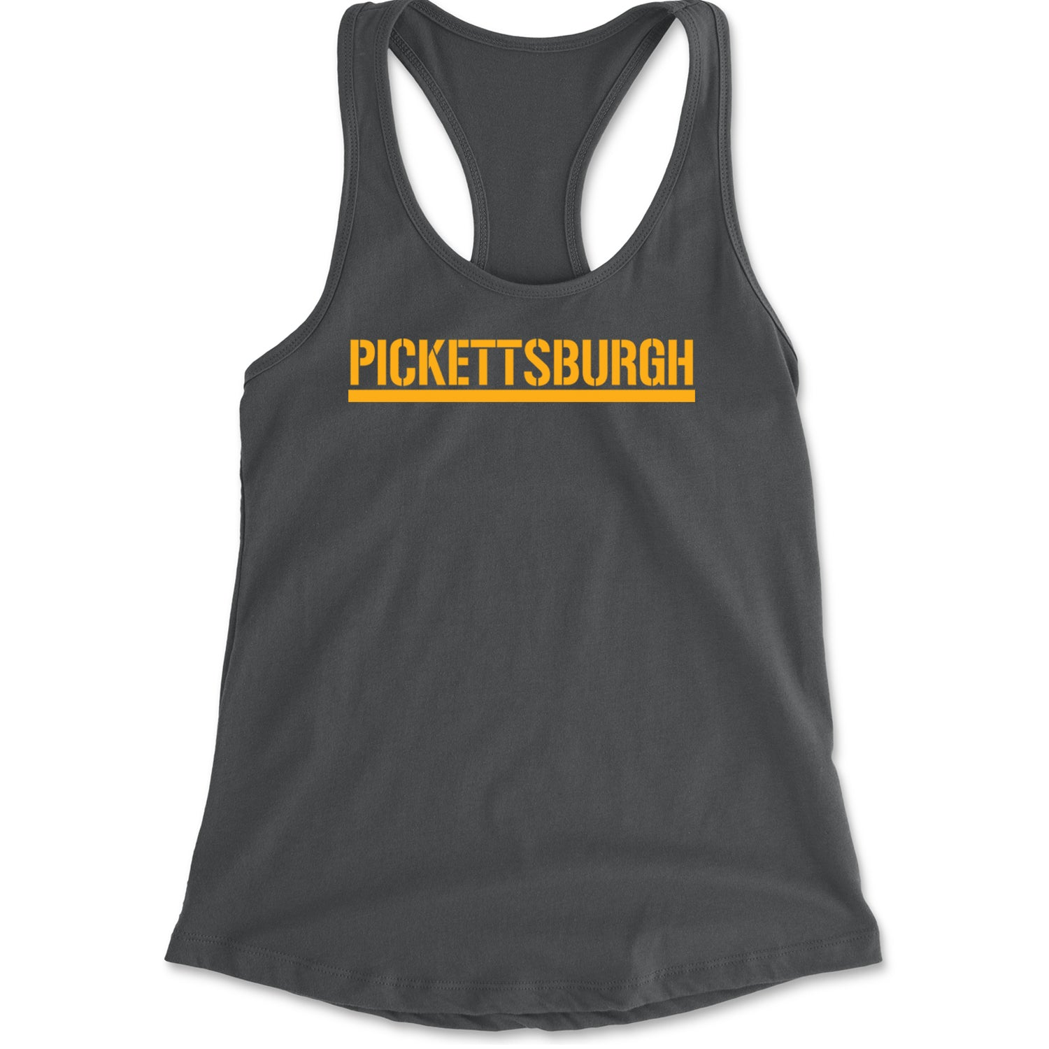 Pickettsburgh Pittsburgh Football Racerback Tank Top for Women Charcoal Grey