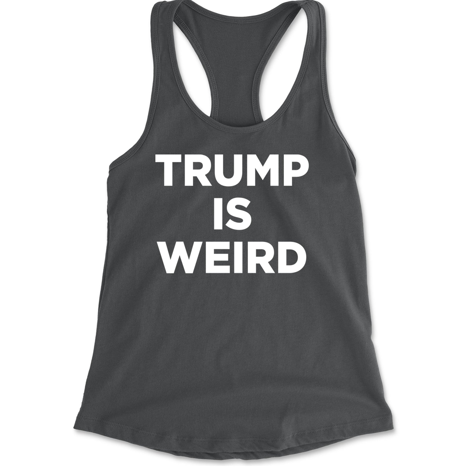 Trump Is Weird Vote Blue Racerback Tank Top for Women Charcoal Grey