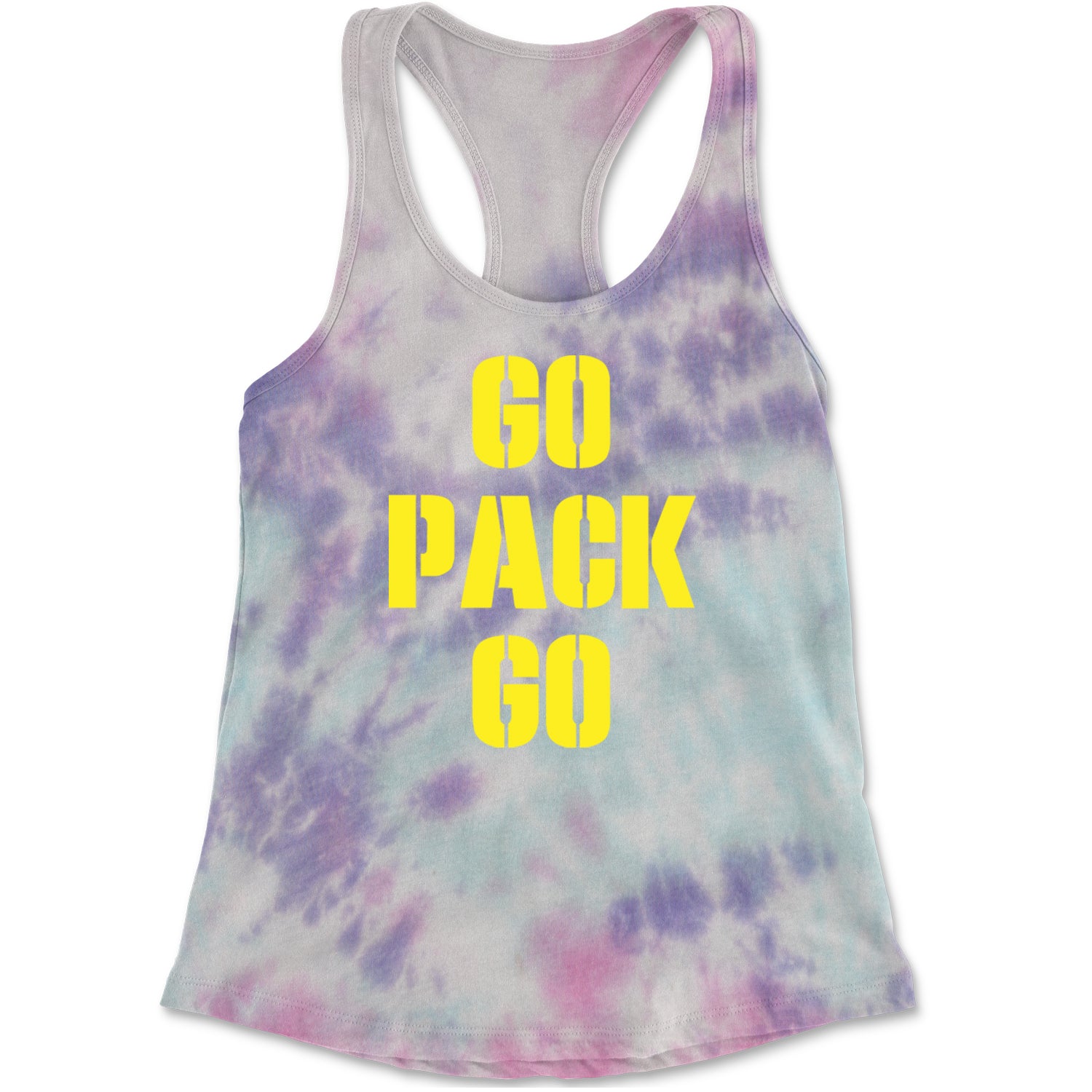 Go Pack Go Green Bay Racerback Tank Top for Women Cotton Candy