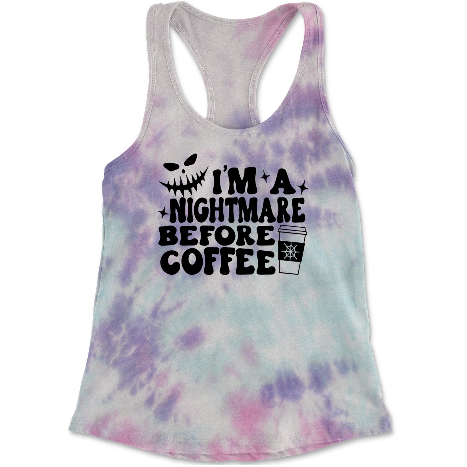 I'm A Nightmare Before Coffee Racerback Tank Top for Women Cotton Candy