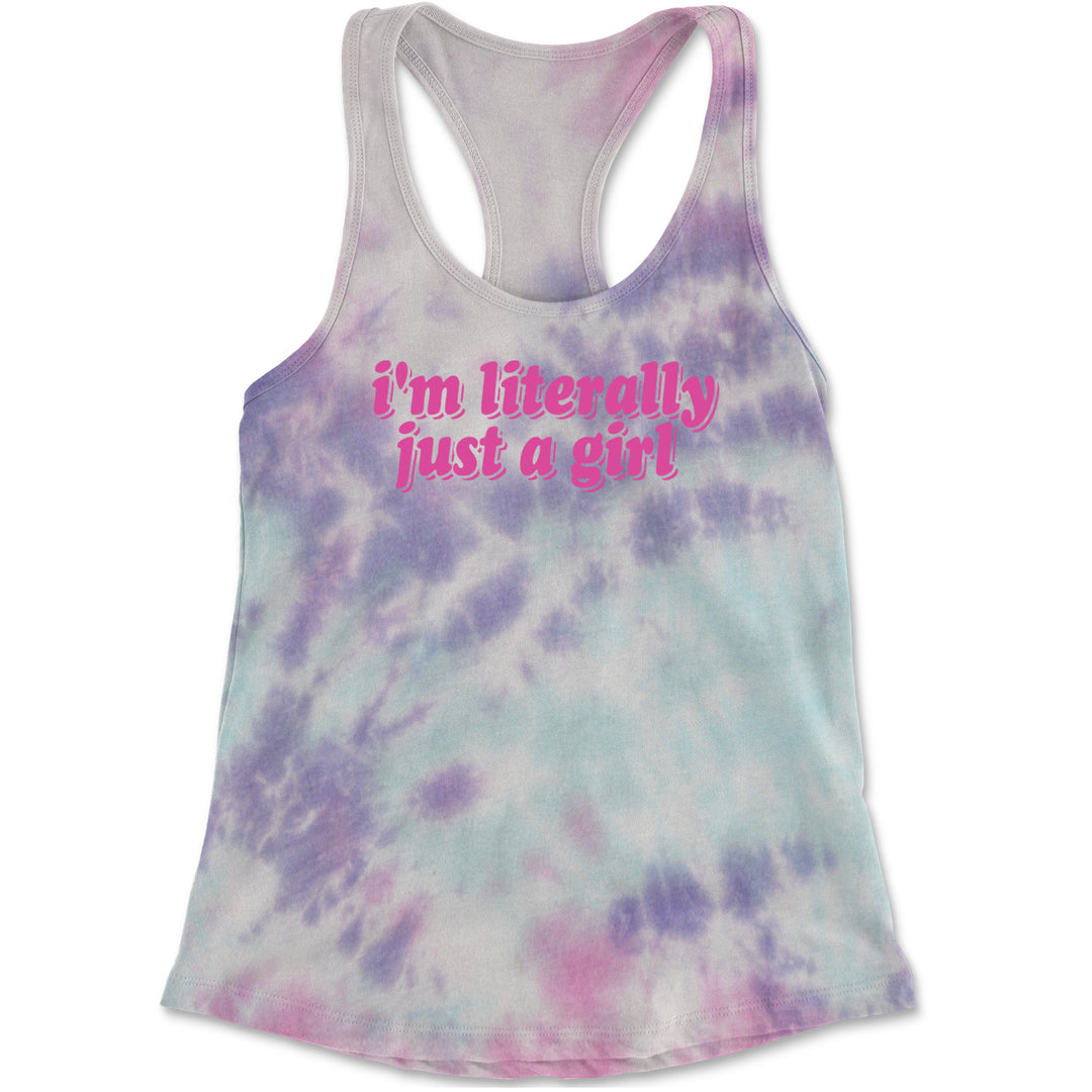 I'm Literally Just A Girl Racerback Tank Top for Women Cotton Candy