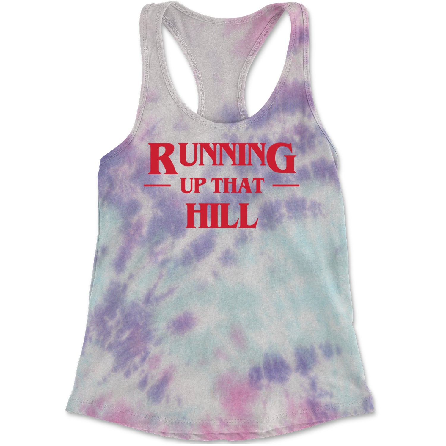 Running Up That Hill Racerback Tank Top for Women Cotton Candy